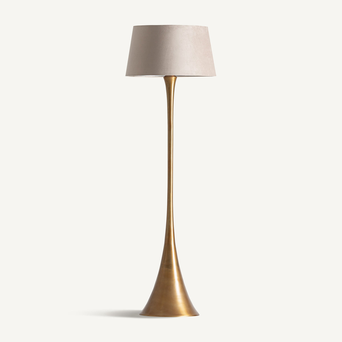 Virae Golden Aluminium & Beige Polyester Floor Lamp 56x56x173 cm