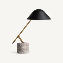 Cargar imagen en el visor de la galería, Table Lamp Grey Travertine Marble