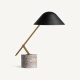 Table Lamp Grey Travertine Marble