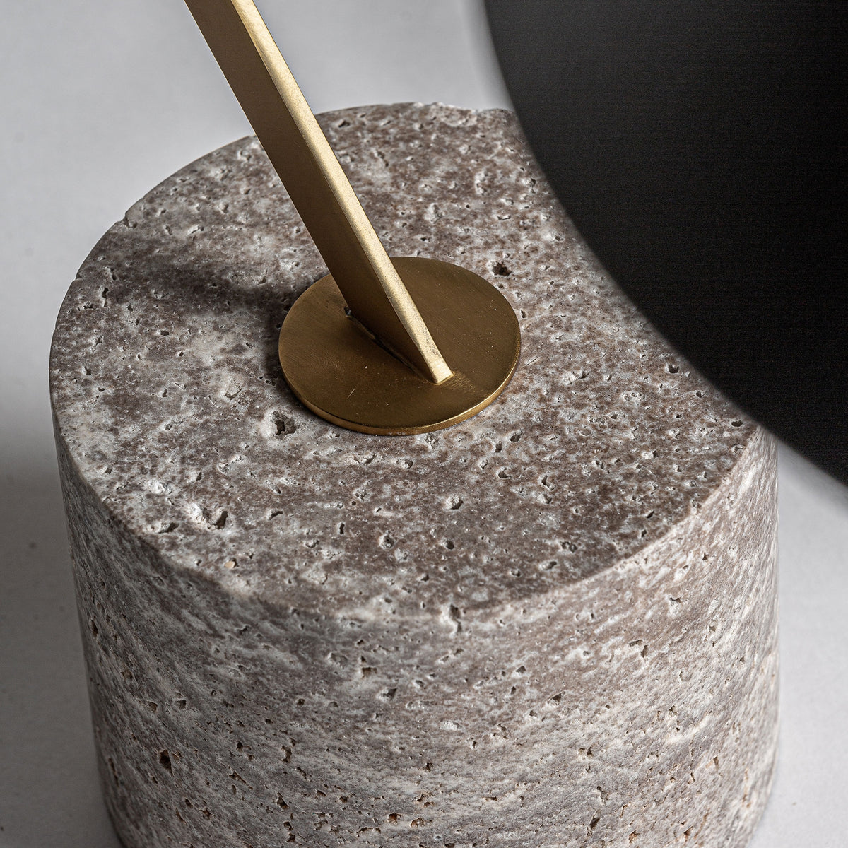 Table Lamp Grey Travertine Marble