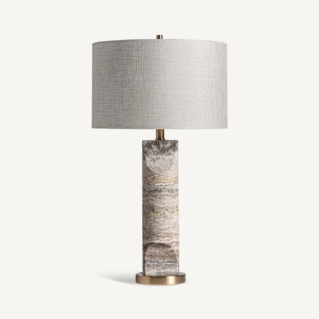 GREY TRAVERTINE TABLE LAMP