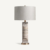 GREY TRAVERTINE TABLE LAMP