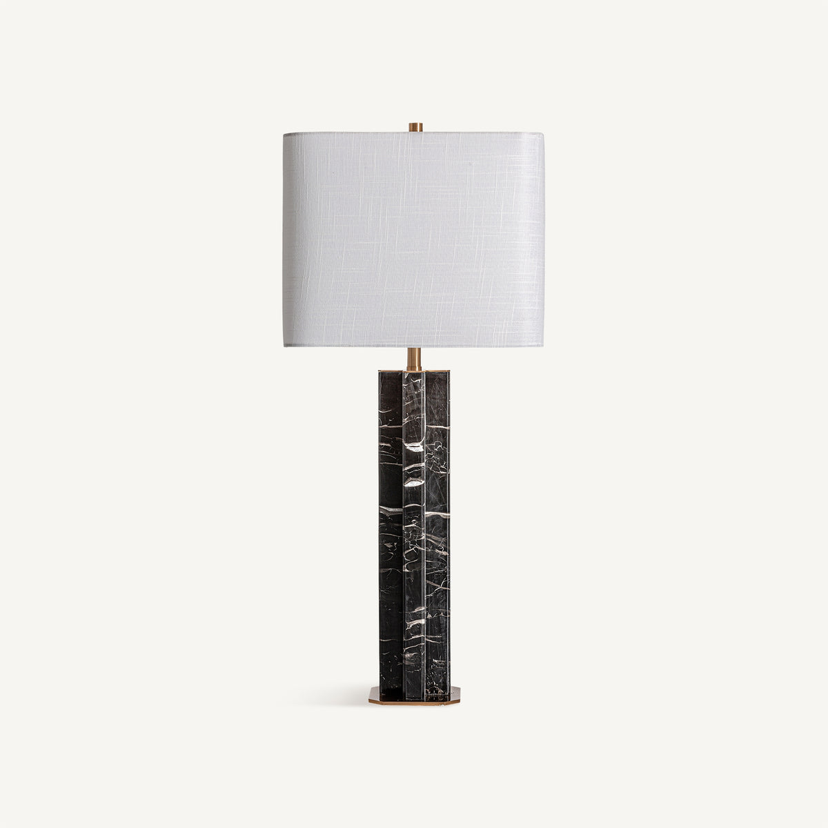 Kandern White & Black & Golden Table Lamp 34x34x80 cm