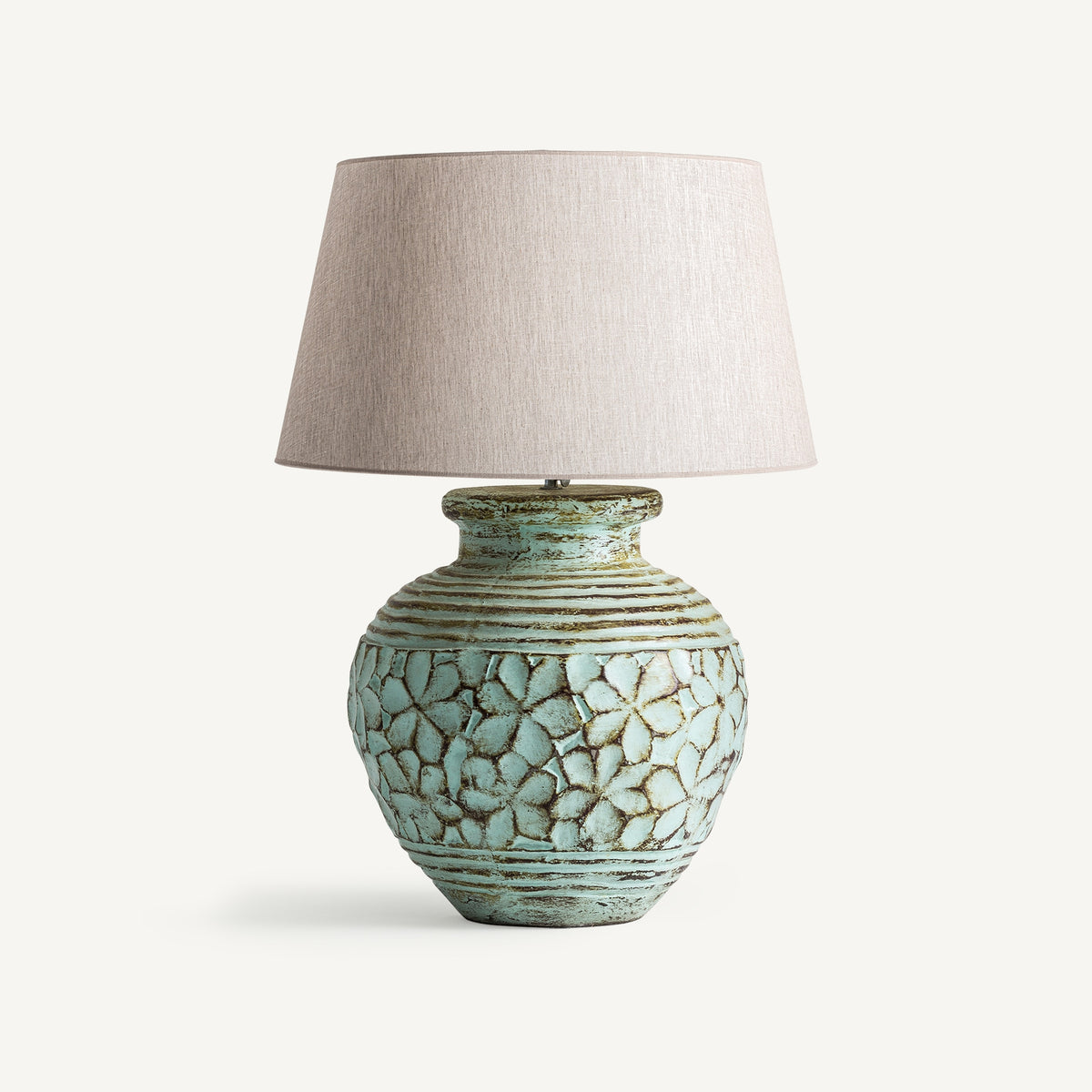 Ladoua Beige & Green Table Lamp 70x70x92 cm