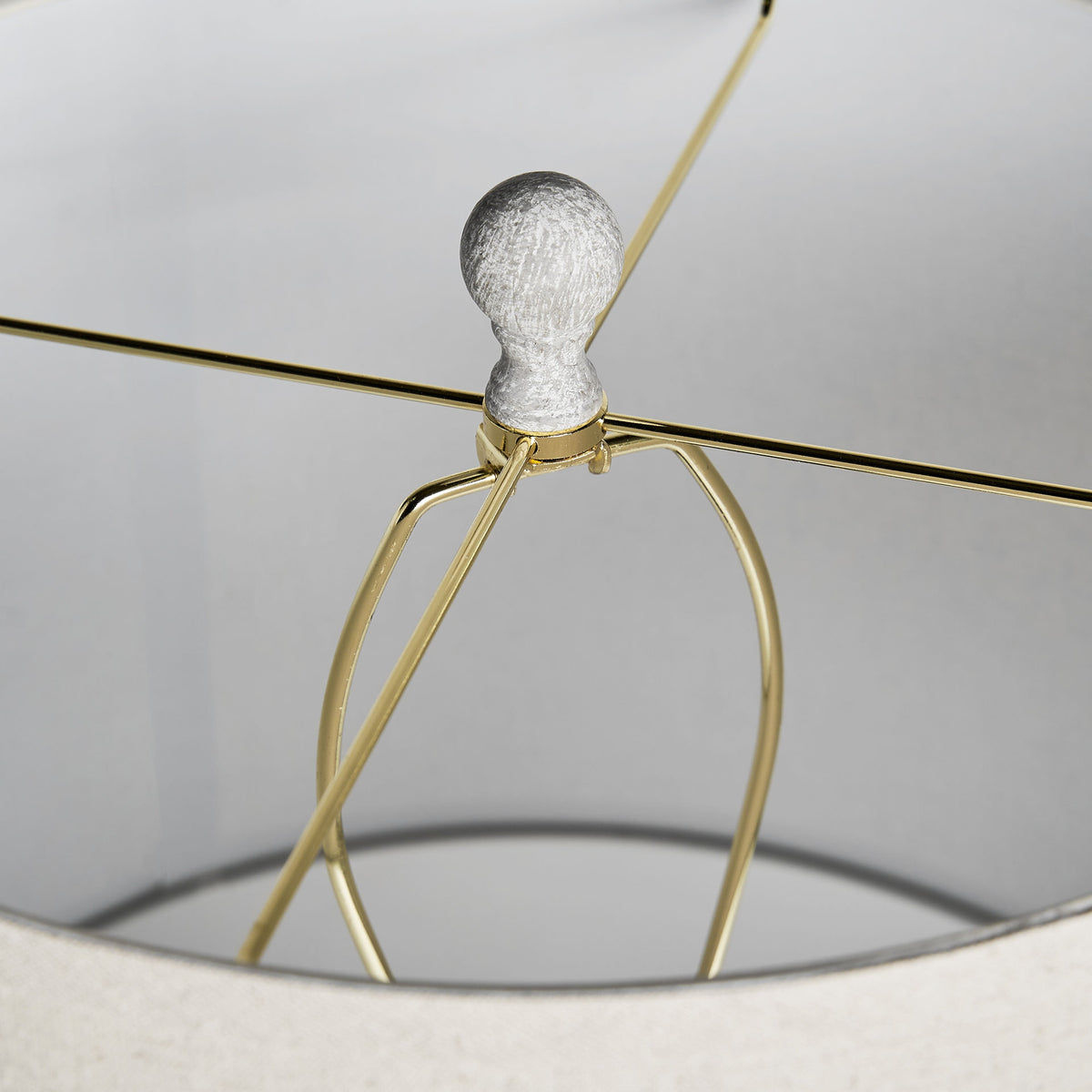 White & Golden Table Lamp 42x42x81 cm