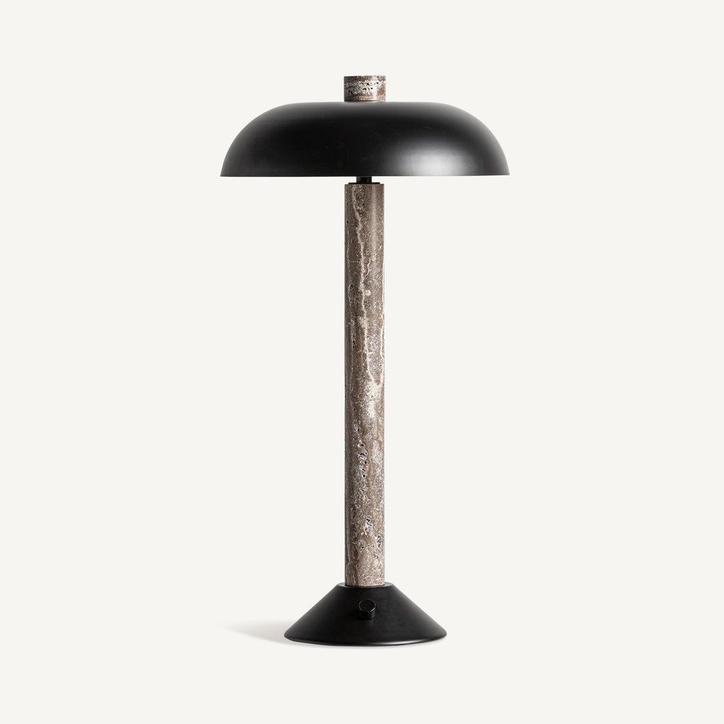Grey Travertine Table Lamp