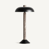 Grey Travertine Table Lamp