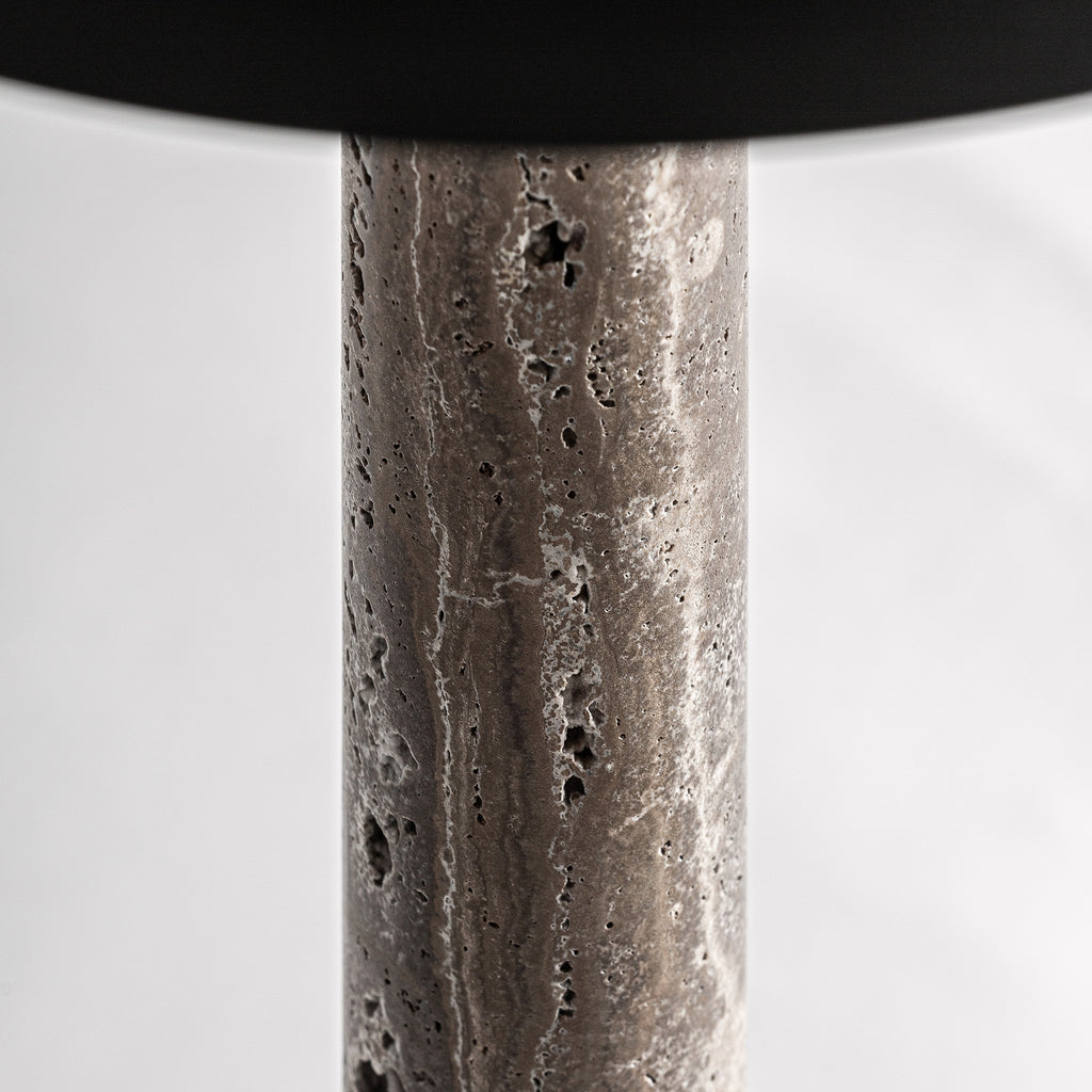 Grey Travertine Table Lamp