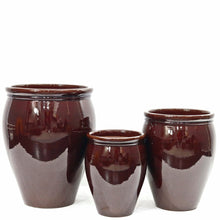 Load image into Gallery viewer, BLANKA Pot Outdoor Dark Brown S/3 D25/32/40 H32/40/50