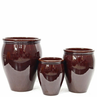 BLANKA Pot Outdoor Dark Brown S/3 D25/32/40 H32/40/50