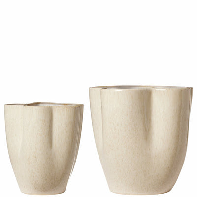 GERALDINE Potte/Vase s/2 D23/32 H25/30 cm beige