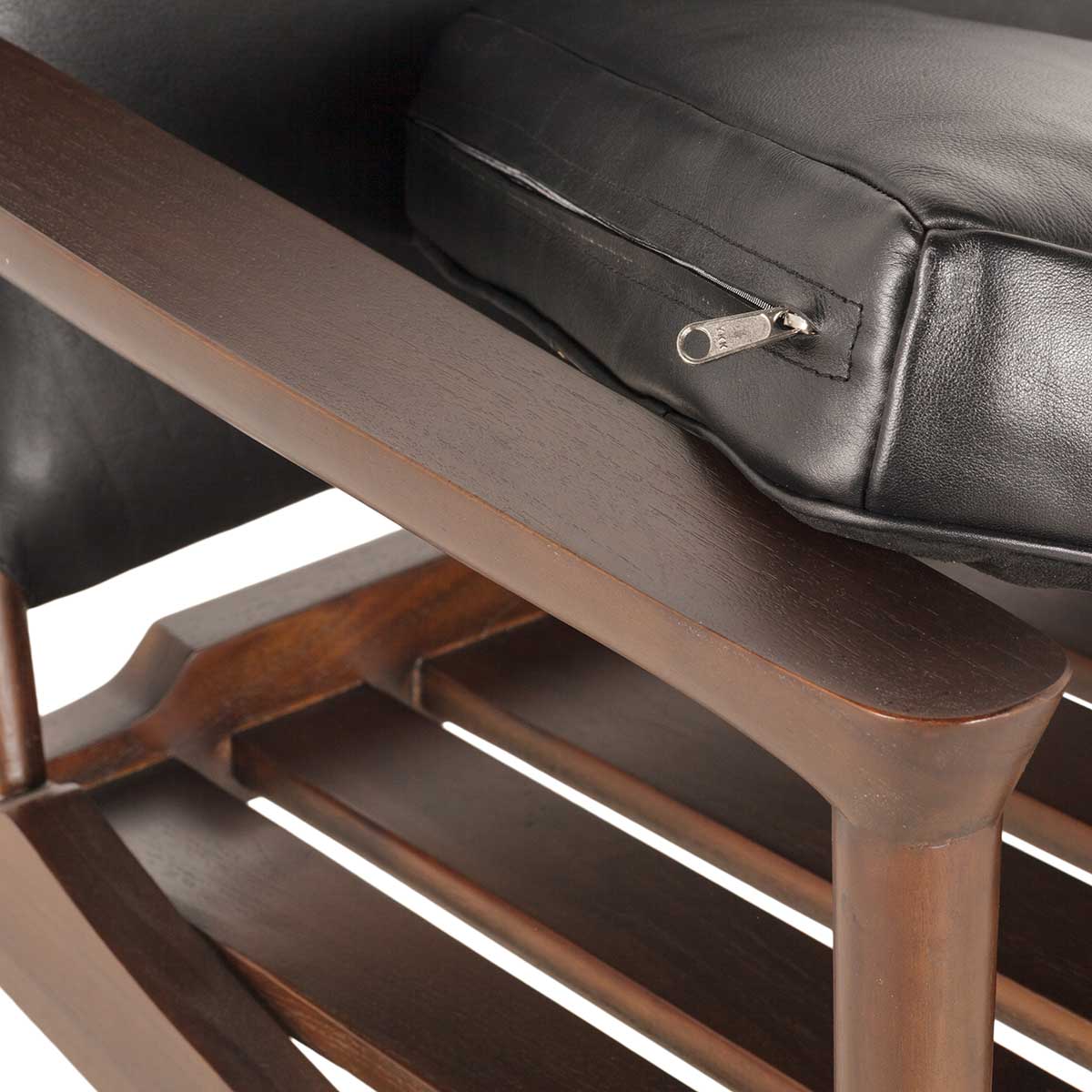 Black leather armchair
