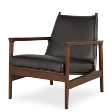 Load image into Gallery viewer, Black leather armchair