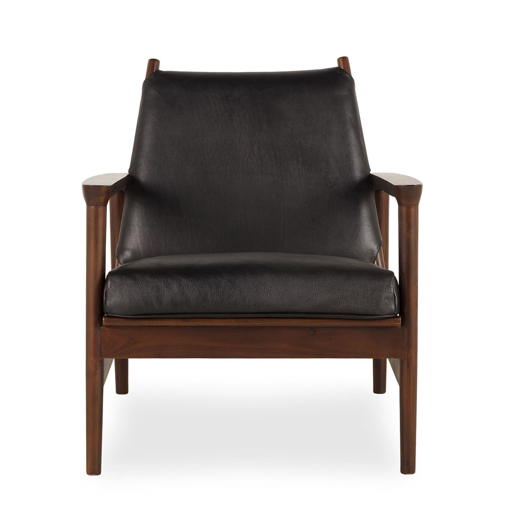 Black leather armchair