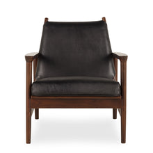 Load image into Gallery viewer, Black leather armchair