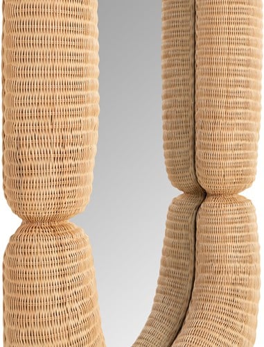 Loop Mirror Rattan L
