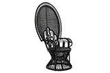 POLYESTER RATTAN ARMCHAIR 96X66X140 BLACK