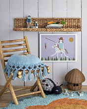 Load image into Gallery viewer, Elinna Cushion, Blue, Cotton