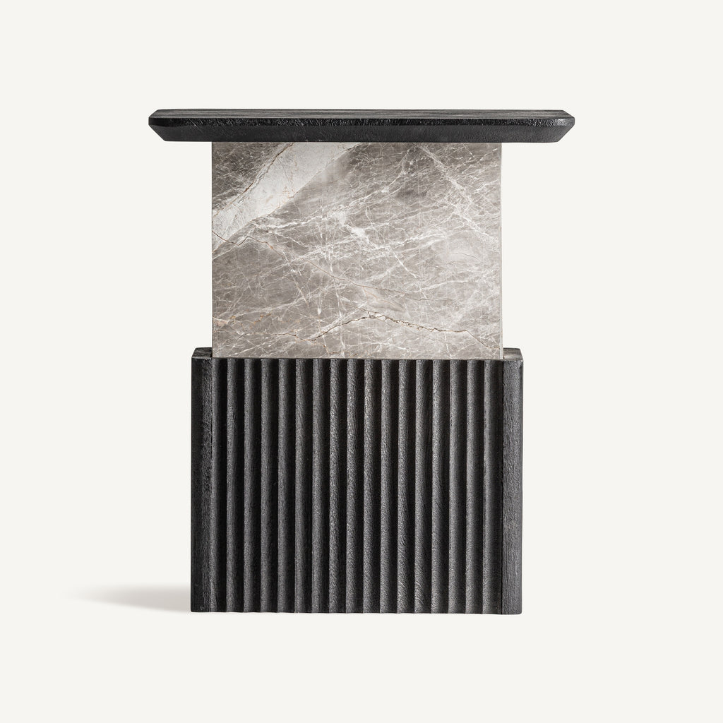 Mango/Marble Side Table