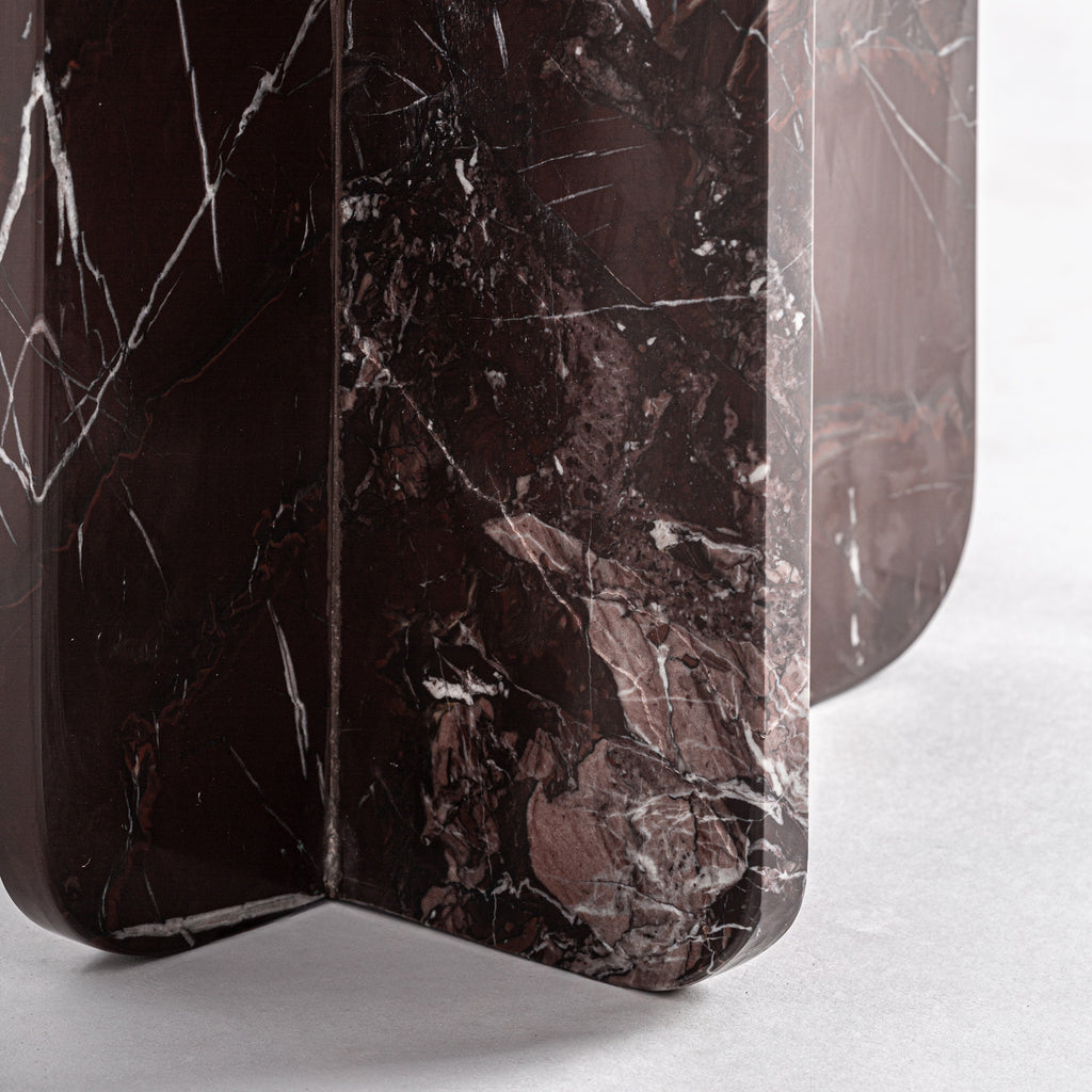 Rosso Levanto Marble Side Table