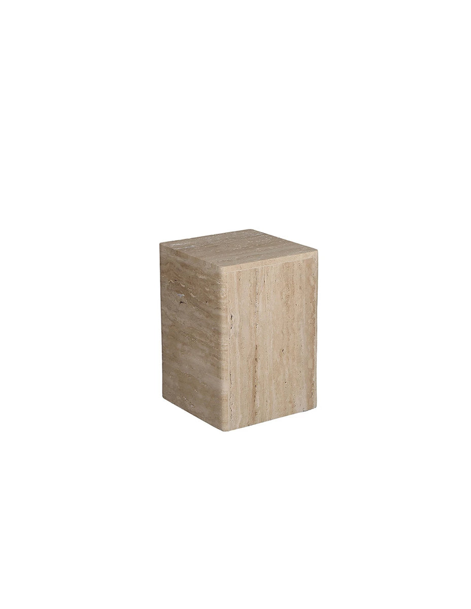 Travertine Boxy Side Table – BOIS BLANC HOME