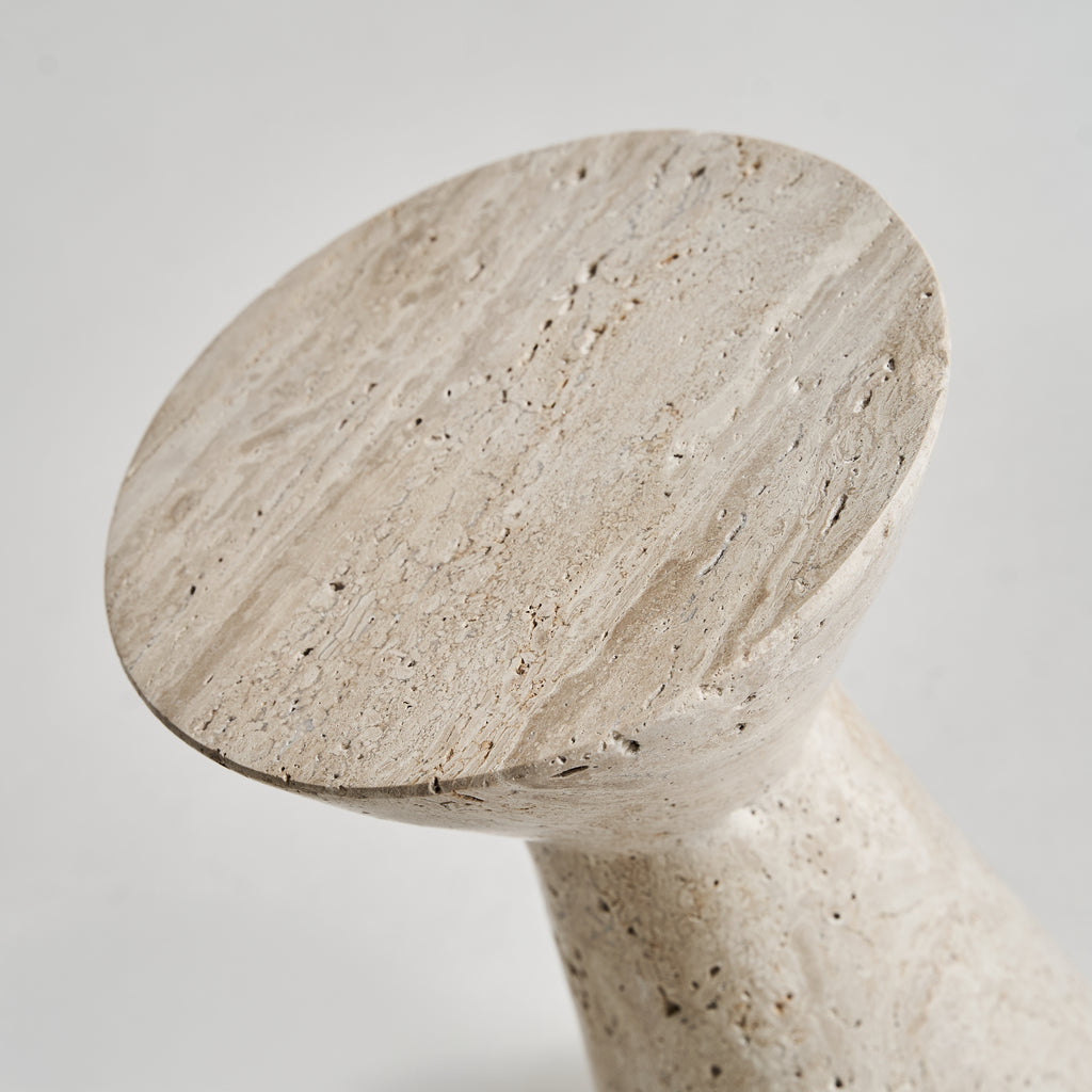 Travertine Side Table