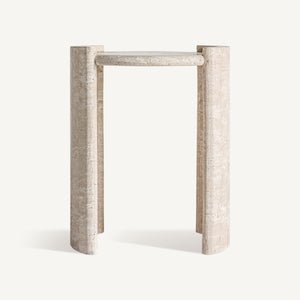 Travertine Side Table