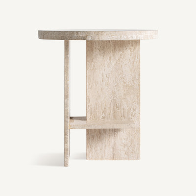 Travertine Side Table