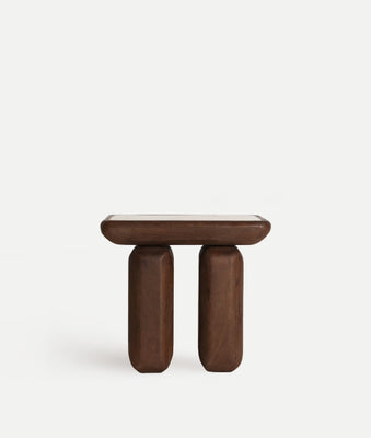 Mango/Travertine Side Table