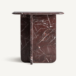 Rosso Levanto Marble Side Table
