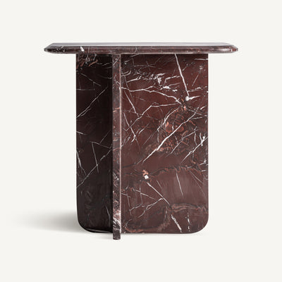 Rosso Levanto Marble Side Table