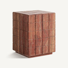 Carica l'immagine nel visualizzatore di Gallery, Terracotta travertine tile side table