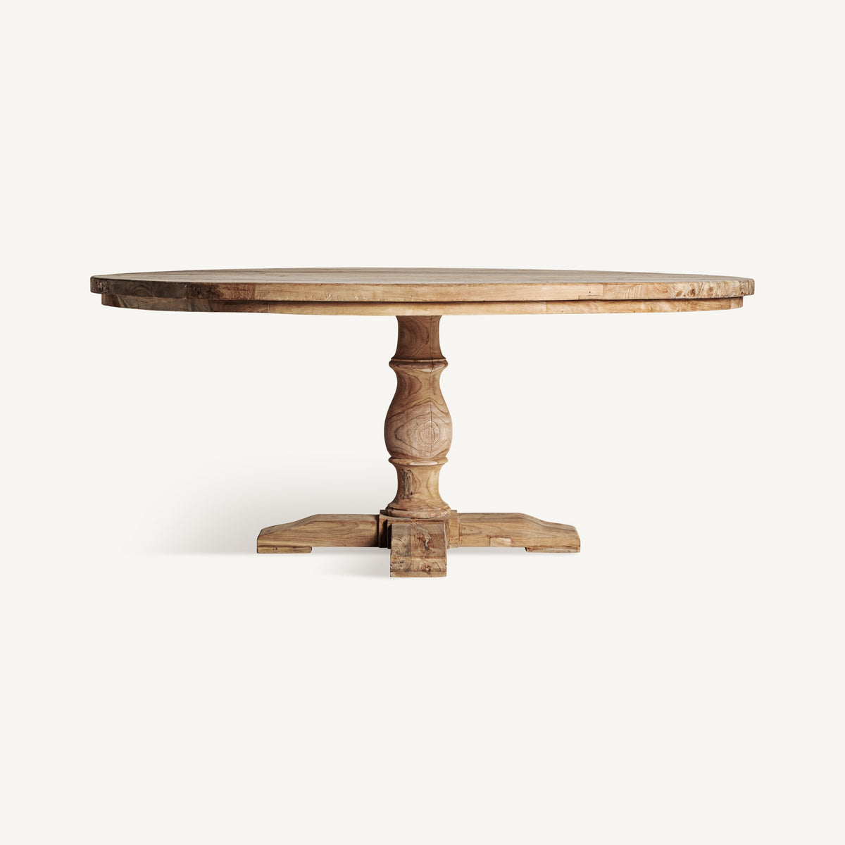 Railwood round solid table