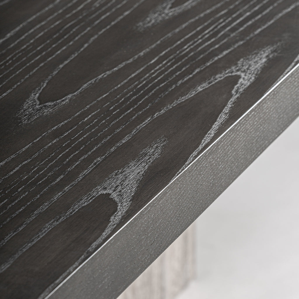 Travertine Grey/Ash Wood Dining Table