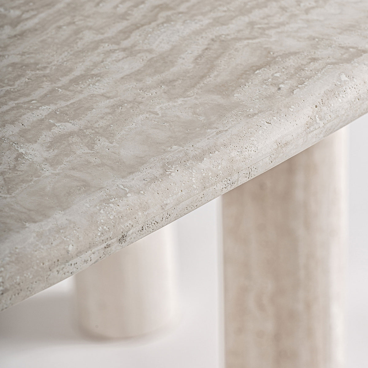 Travertine dining table
