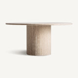 Travertine Marble Round Dining Table