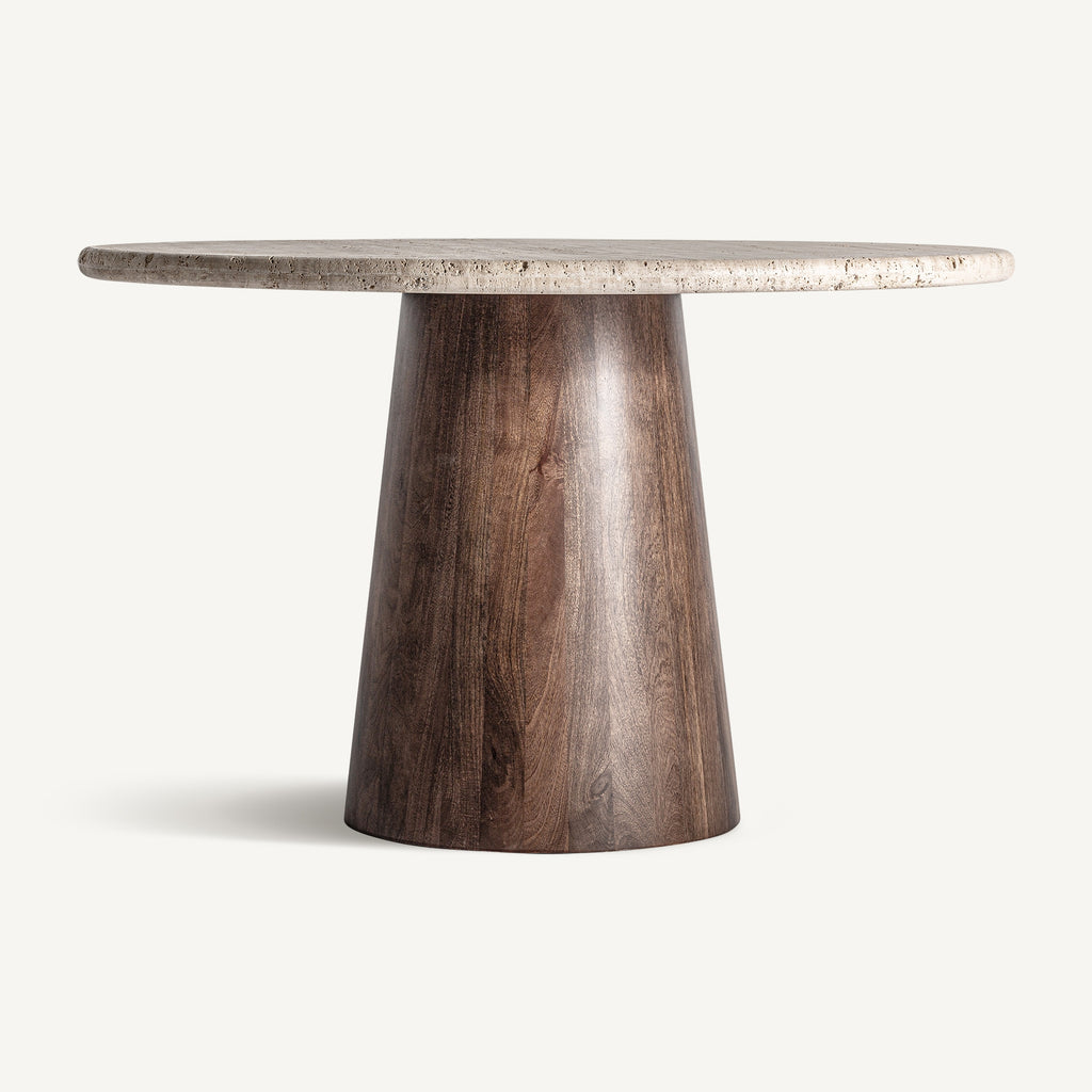 Travertine/Mango Round Table