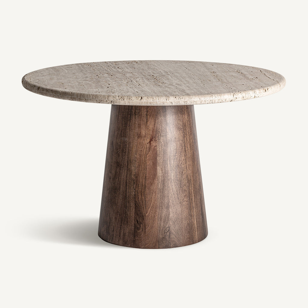 Travertine/Mango Round Table