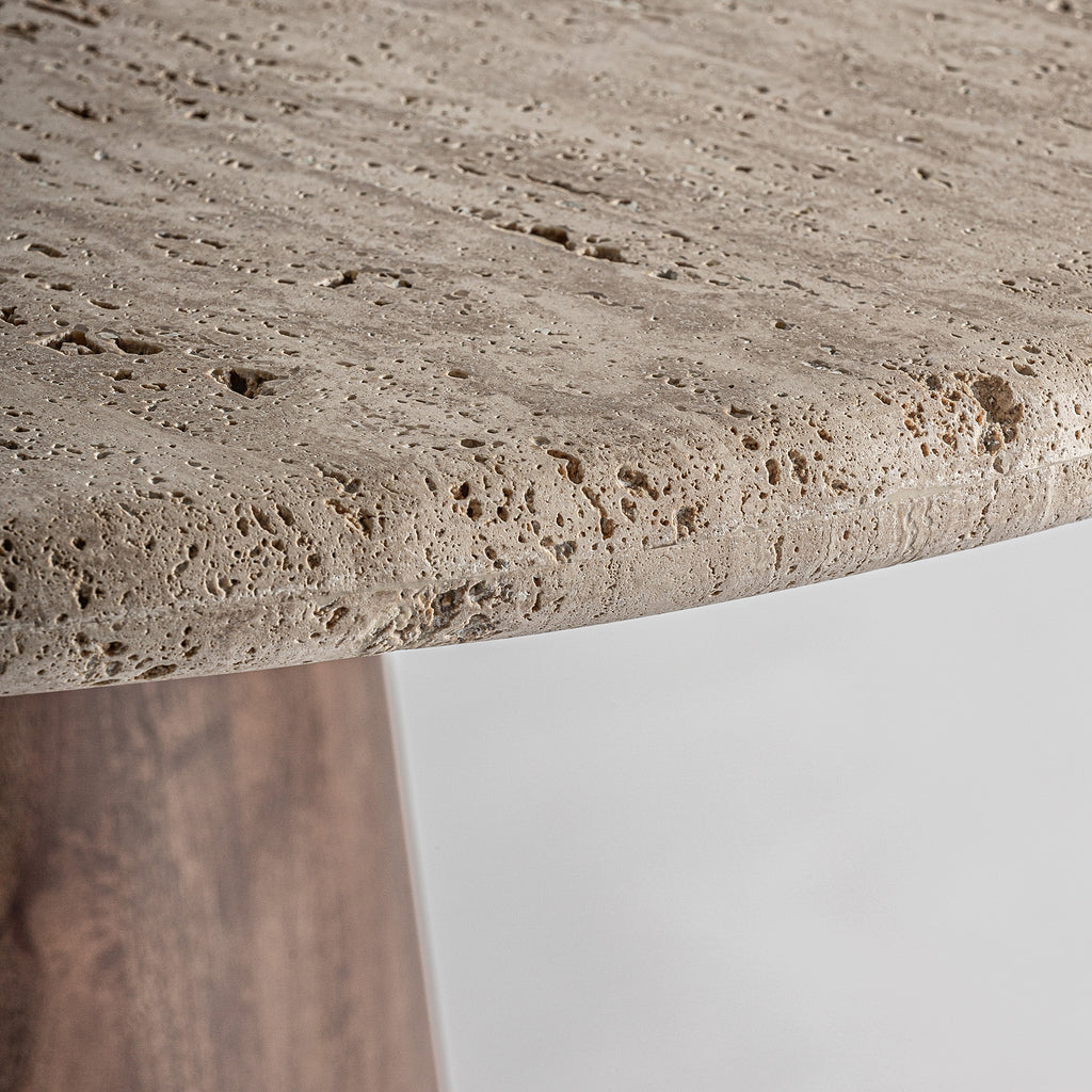 Travertine/Mango Round Table