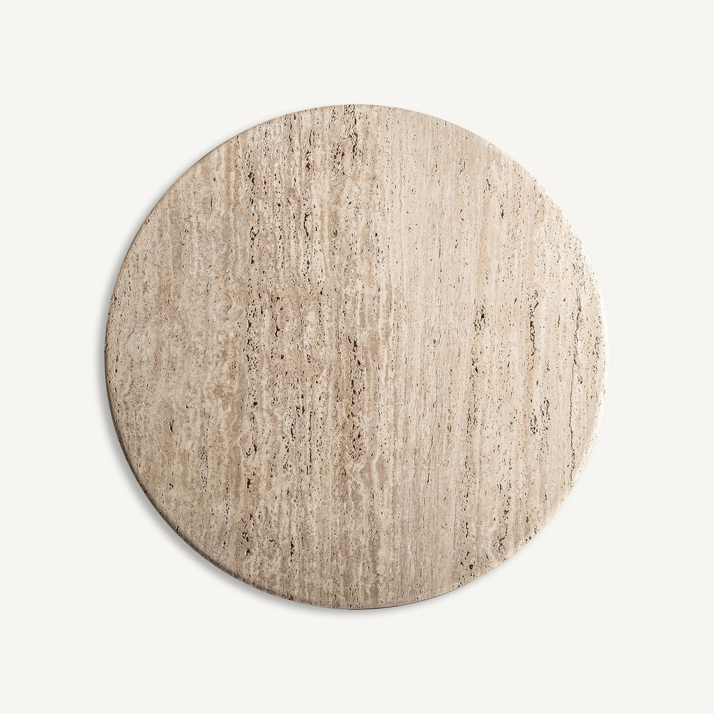 Travertine/Mango Round Table