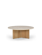 Laden Sie das Bild in den Galerie-Viewer, Mango wood with travertine marble table