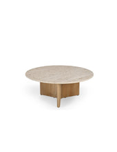 Laden Sie das Bild in den Galerie-Viewer, Mango wood with travertine marble table