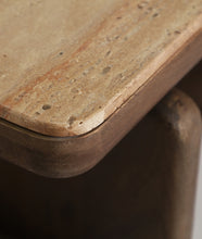 Load image into Gallery viewer, Travertine/Mango Wood Coffee Table