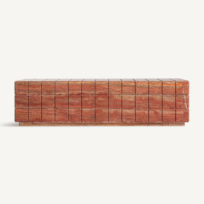Terracotta travertine tile coffee table