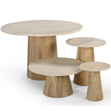Load image into Gallery viewer, Wood/Travertine Dining Table