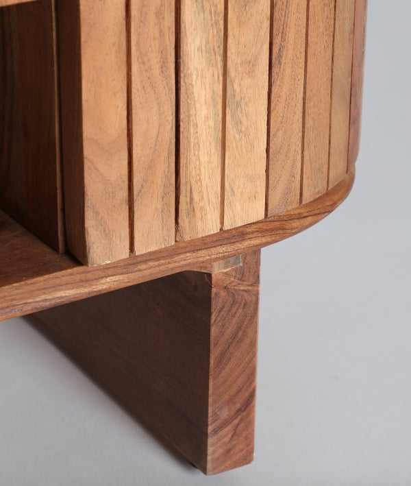 Blesle Brown Acacia Wood & MDF Bedside Table