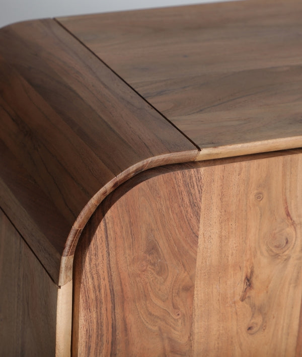 Blesle Brown Acacia Wood & MDF Bedside Table