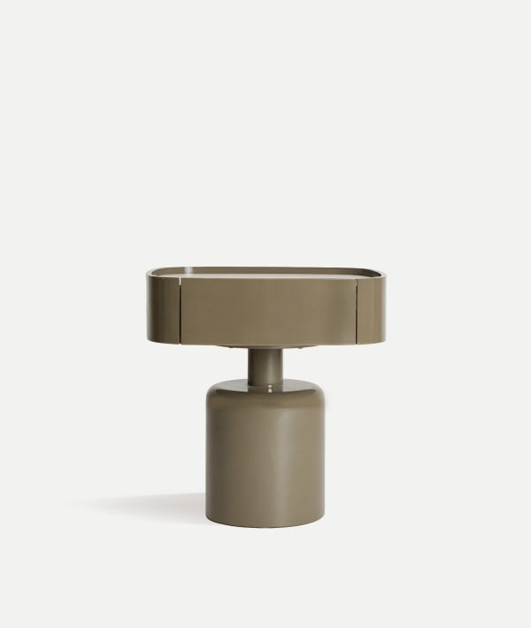 Chaillac Green Wood Bedside Table