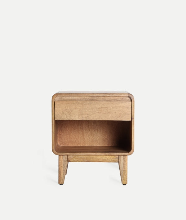 Finhan Light Brown Mango Wood Bedside Table