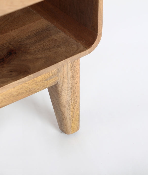 Finhan Light Brown Mango Wood Bedside Table